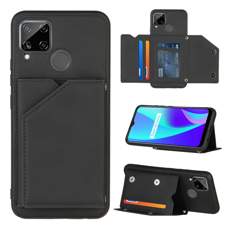 Skin Feel PU + TPU + PC Back Cover Shockproof Case with Card Slots & Holder & Photo Frame, For OPPO Realme C15, For Samsung Galaxy M60s & A81, For Huawei P40 Lite & Nova 6 SE, For Samsung Galaxy S20 FE