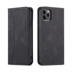 Skin-feel Calfskin Texture Magnetic Dual-Fold Horizontal Flip Leather Case with Holder & Card Slots & Wallet, For iPhone 11, For iPhone 11 Pro, For iPhone 11 Pro Max, For iPhone 12 mini, For iPhone 12 / 12 Pro, For iPhone 12 Pro Max