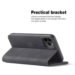 Skin-feel Calfskin Texture Magnetic Dual-Fold Horizontal Flip Leather Case with Holder & Card Slots & Wallet, For iPhone 11, For iPhone 11 Pro, For iPhone 11 Pro Max, For iPhone 12 mini, For iPhone 12 / 12 Pro, For iPhone 12 Pro Max