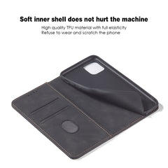 Skin-feel Calfskin Texture Magnetic Dual-Fold Horizontal Flip Leather Case with Holder & Card Slots & Wallet, For iPhone 11, For iPhone 11 Pro, For iPhone 11 Pro Max, For iPhone 12 mini, For iPhone 12 / 12 Pro, For iPhone 12 Pro Max