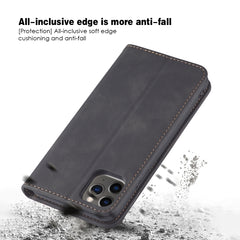 Skin-feel Calfskin Texture Magnetic Dual-Fold Horizontal Flip Leather Case with Holder & Card Slots & Wallet, For iPhone 11, For iPhone 11 Pro, For iPhone 11 Pro Max, For iPhone 12 mini, For iPhone 12 / 12 Pro, For iPhone 12 Pro Max