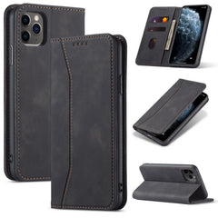 Skin-feel Calfskin Texture Magnetic Dual-Fold Horizontal Flip Leather Case with Holder & Card Slots & Wallet, For iPhone 11, For iPhone 11 Pro, For iPhone 11 Pro Max, For iPhone 12 mini, For iPhone 12 / 12 Pro, For iPhone 12 Pro Max