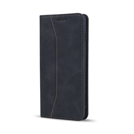 Skin-feel Calfskin Texture Magnetic Dual-Fold Horizontal Flip Leather Case with Holder & Card Slots & Wallet