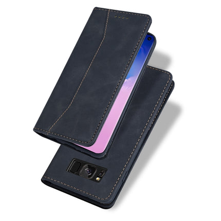 Skin-feel Calfskin Texture Magnetic Dual-Fold Horizontal Flip Leather Case with Holder & Card Slots & Wallet