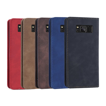 Skin-feel Calfskin Texture Magnetic Dual-Fold Horizontal Flip Leather Case with Holder & Card Slots & Wallet