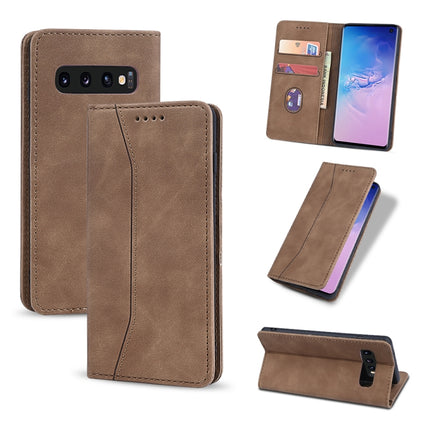 Skin-feel Calfskin Texture Magnetic Dual-Fold Horizontal Flip Leather Case with Holder & Card Slots & Wallet