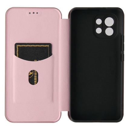 Carbon Fiber Texture Magnetic Horizontal Flip TPU + PC + PU Leather Case with Card Slot, For Xiaomi Mi 11