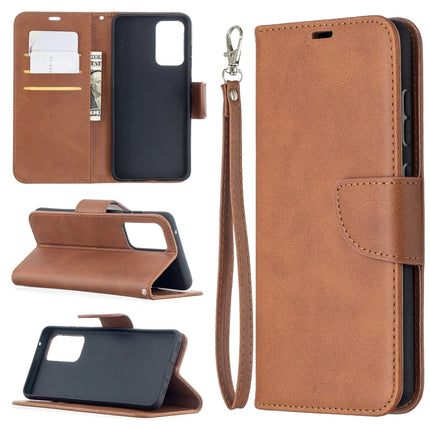 Retro Lambskin Texture Pure Color Horizontal Flip PU Leather Case with Holder & Card Slots & Wallet & Lanyard, For Samsung Galaxy A52 5G