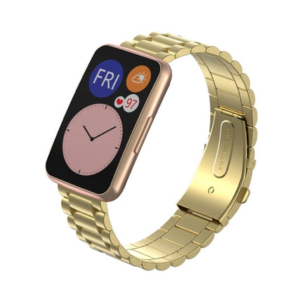 For Huawei Watch Fit Three-beads Metal Replacement Strap Watchband