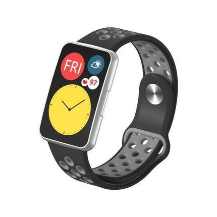 For Huawei Watch Fit Silicone Two-color Reverse Buckle Replacement Strap Watchband