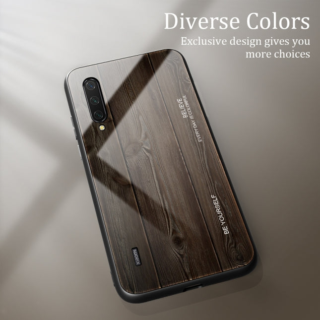 Wood Grain Glass Protective Case, For Xiaomi Mi CC9, For Xiaomi Poco X3 NFC, For Xiaomi Redmi K30 Pro, For Xiaomi Redmi Note 9S