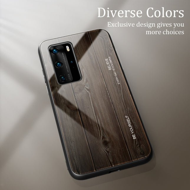 Wood Grain Glass Protective Case, For Huawei P40, For Huawei P40 Pro