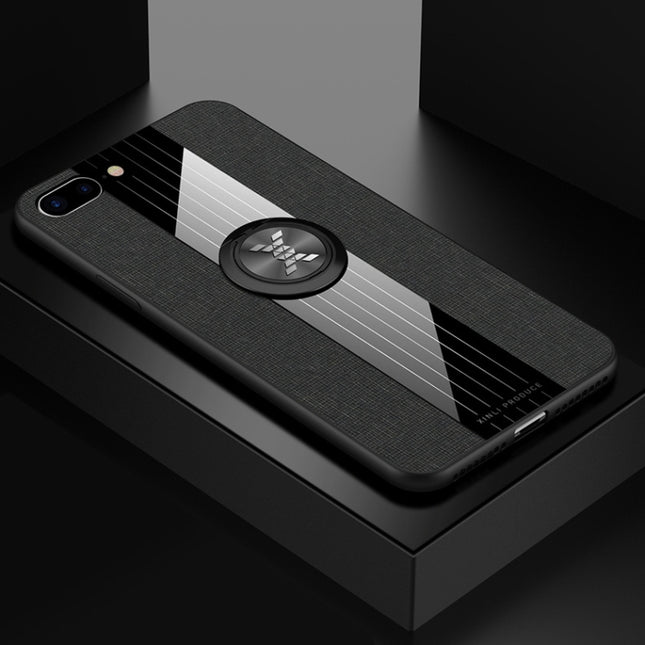 XINLI Stitching Cloth Textue Shockproof TPU Protective Case with Ring Holder, For iPhone 8 / 7, For iPhone 8 Plus / 7 Plus, For iPhone X / XS, For iPhone XR