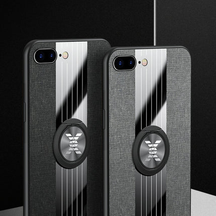 XINLI Stitching Cloth Textue Shockproof TPU Protective Case with Ring Holder, For iPhone 8 / 7, For iPhone 8 Plus / 7 Plus, For iPhone X / XS, For iPhone XR