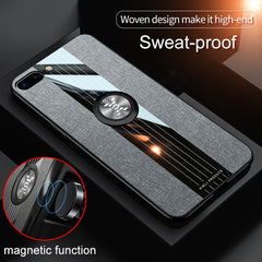 XINLI Stitching Cloth Textue Shockproof TPU Protective Case with Ring Holder, For iPhone 8 / 7, For iPhone 8 Plus / 7 Plus, For iPhone X / XS, For iPhone XR, For iPhone XS Max, For iPhone 6 / 6s