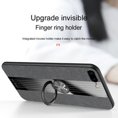 XINLI Stitching Cloth Textue Shockproof TPU Protective Case with Ring Holder, For iPhone 8 / 7, For iPhone 8 Plus / 7 Plus, For iPhone X / XS, For iPhone XR, For iPhone XS Max, For iPhone 6 / 6s