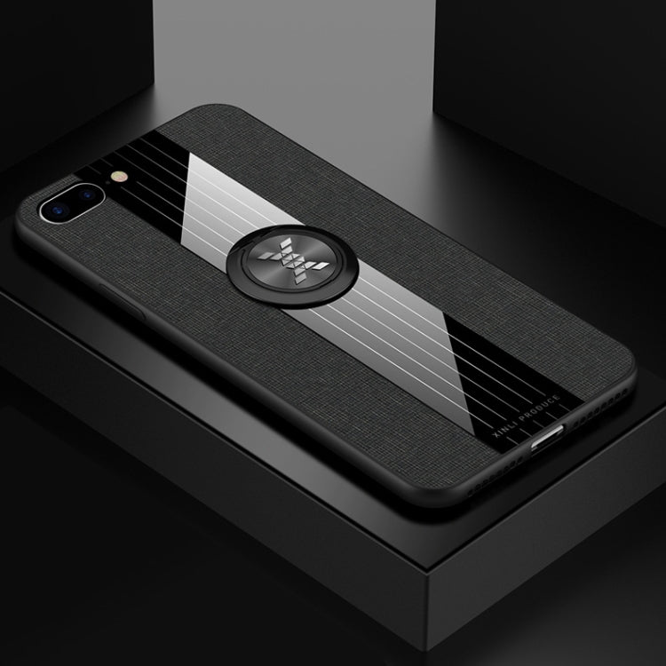 XINLI Stitching Cloth Textue Shockproof TPU Protective Case with Ring Holder, For iPhone 8 / 7, For iPhone 8 Plus / 7 Plus, For iPhone X / XS, For iPhone XR