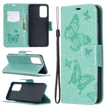 Embossing Two Butterflies Pattern Horizontal Flip PU Leather Case with Holder & Card Slot & Wallet & Lanyard, For Samsung Galaxy A32 5G, For Samsung Galaxy A52 5G / 4G, For Samsung Galaxy A72 5G / 4G, For Xiaomi Poco M3, For Samsung Galaxy A72 5G / 4G 5G
