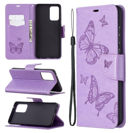 Embossing Two Butterflies Pattern Horizontal Flip PU Leather Case with Holder & Card Slot & Wallet & Lanyard, For Samsung Galaxy A32 5G, For Samsung Galaxy A52 5G / 4G, For Samsung Galaxy A72 5G / 4G, For Xiaomi Poco M3, For Samsung Galaxy A72 5G / 4G 5G