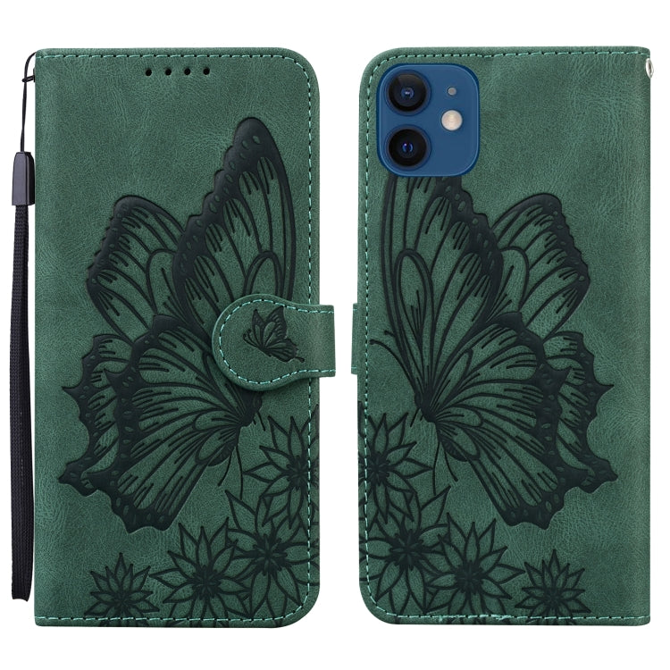 Retro Skin Feel Butterflies Embossing Horizontal Flip Leather Case with Holder & Card Slots & Wallet, For iPhone 11, For iPhone 11 Pro, For iPhone 11 Pro Max, For iPhone 12 mini