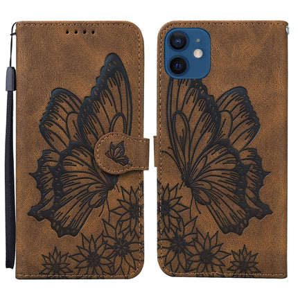 Retro Skin Feel Butterflies Embossing Horizontal Flip Leather Case with Holder & Card Slots & Wallet, For iPhone 11, For iPhone 11 Pro, For iPhone 11 Pro Max, For iPhone 12 mini