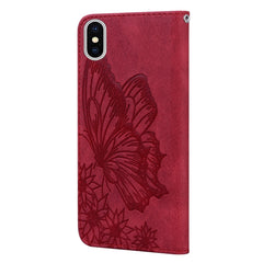 Retro Skin Feel Butterflies Embossing Horizontal Flip Leather Case with Holder & Card Slots & Wallet, For iPhone XS Max