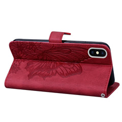 Retro Skin Feel Butterflies Embossing Horizontal Flip Leather Case with Holder & Card Slots & Wallet, For iPhone XS Max