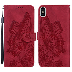 Retro Skin Feel Butterflies Embossing Horizontal Flip Leather Case with Holder & Card Slots & Wallet, For iPhone XS Max