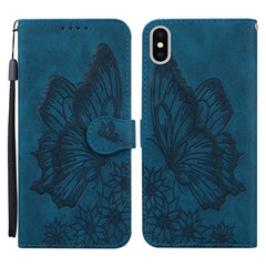 Retro Skin Feel Butterflies Embossing Horizontal Flip Leather Case with Holder & Card Slots & Wallet, For iPhone XS Max