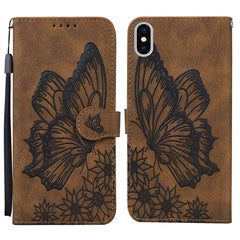 Retro Skin Feel Butterflies Embossing Horizontal Flip Leather Case with Holder & Card Slots & Wallet, For iPhone XS Max