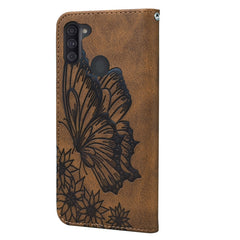 Retro Skin Feel Butterflies Embossing Horizontal Flip Leather Case with Holder & Card Slots & Wallet, For Samsung Galaxy A11, For Samsung Galaxy A12 5G, For Samsung Galaxy A21, For Samsung Galaxy A21s