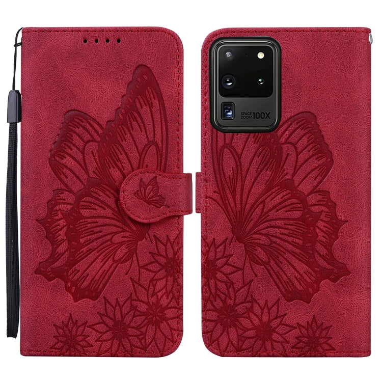 Retro Skin Feel Butterflies Embossing Horizontal Flip Leather Case with Holder & Card Slots & Wallet, For Samsung Galaxy S20+, For Samsung Galaxy S20 Ultra, For Samsung Galaxy S21 5G, For Samsung Galaxy S21 Ultra  5G