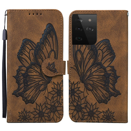 Retro Skin Feel Butterflies Embossing Horizontal Flip Leather Case with Holder & Card Slots & Wallet, For Samsung Galaxy S20+, For Samsung Galaxy S20 Ultra, For Samsung Galaxy S21 5G, For Samsung Galaxy S21 Ultra  5G