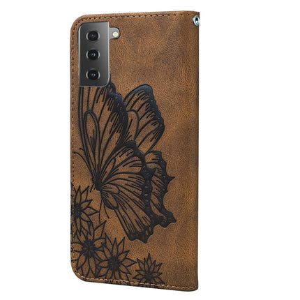 Retro Skin Feel Butterflies Embossing Horizontal Flip Leather Case with Holder & Card Slots & Wallet, For Samsung Galaxy S21+ 5G