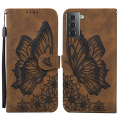Retro Skin Feel Butterflies Embossing Horizontal Flip Leather Case with Holder & Card Slots & Wallet, For Samsung Galaxy S21+ 5G
