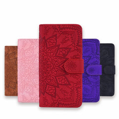 Calf Pattern Mandala Double Folding Design Embossed Leather Case with Wallet & Holder & Card Slots, For Galaxy A20s, For Galaxy A30s / A50s, For Galaxy M30s, For Xiaomi Mi CC9e / Mi A3