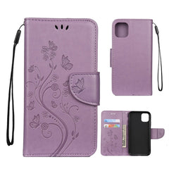 Butterfly Flower Pattern Horizontal Flip Leather Case with Holder & Card Slots & Wallet, For iPhone 11 Pro, For iPhone 11, For iPhone 11 Pro Max