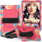 For Samsung Galaxy Tab A7 10.4 (2020) T500 / Camouflage Rose Red