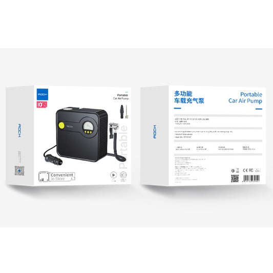 Rock Multi-function Portable LED Digital Display Car Air Pump, Rock