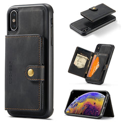 JEEHOOD Retro Magnetic Detachable Protective Case with Wallet & Card Slot & Holder, For iPhone 8 Plus & 7 Plus, For iPhone SE 2022 / SE 2020 & 8 & 7, For iPhone X / XS, For iPhone XR, For iPhone XS Max, For iPhone 11 Pro