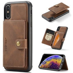 JEEHOOD Retro Magnetic Detachable Protective Case with Wallet & Card Slot & Holder, For iPhone 8 Plus & 7 Plus, For iPhone SE 2022 / SE 2020 & 8 & 7, For iPhone X / XS, For iPhone XR, For iPhone XS Max, For iPhone 11 Pro