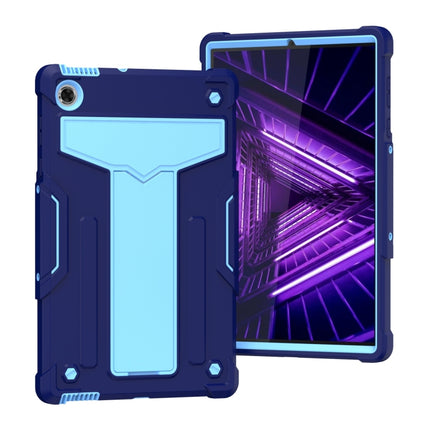 T-shaped Bracket Contrast Color Shockproof PC + Silicone Protective Case, For Lenovo M10 Plus TB-X606F, For Lenovo M10 FHD REL TB-X605F