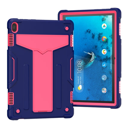 T-shaped Bracket Contrast Color Shockproof PC + Silicone Protective Case, For Lenovo M10 Plus TB-X606F, For Lenovo M10 FHD REL TB-X605F