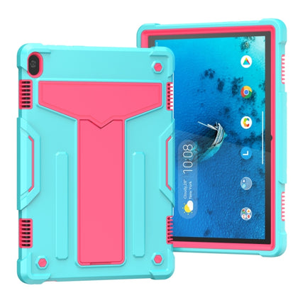 T-shaped Bracket Contrast Color Shockproof PC + Silicone Protective Case, For Lenovo M10 Plus TB-X606F, For Lenovo M10 FHD REL TB-X605F