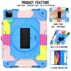 360 Degree Rotation Turntable Contrast Color Robot Shockproof Silicone + PC Protective Case with Holder, For iPad Air 2022 / 2020 10.9 / Pro 11 (2020), For iPad 10.2 / 10.2 (2020) / Pro 10.5