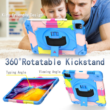 Funda protectora de silicona y PC a prueba de golpes con diseño de robot con rotación de 360 ​​grados y soporte para iPad Air 2022/2020 10.9/Pro 11 (2020), iPad 10.2/10.2 (2020)/Pro 10.5
