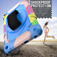 360 Degree Rotation Turntable Contrast Color Robot Shockproof Silicone + PC Protective Case with Holder, For Amazon Kindle Fire HD 8 2020, For Samsung Tab A 8.0 (2019)/T290