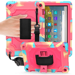 360 Degree Rotation Turntable Contrast Color Robot Shockproof Silicone + PC Protective Case with Holder, For Amazon Kindle Fire HD 8 2020, For Samsung Tab A 8.0 (2019)/T290