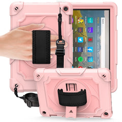 360 Degree Rotation Turntable Contrast Color Robot Shockproof Silicone + PC Protective Case with Holder, For Amazon Kindle Fire HD 8 2020, For Samsung Tab A 8.0 (2019)/T290
