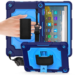360 Degree Rotation Turntable Contrast Color Robot Shockproof Silicone + PC Protective Case with Holder, For Amazon Kindle Fire HD 8 2020, For Samsung Tab A 8.0 (2019)/T290